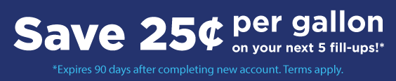 Get 25 cents off per gallon