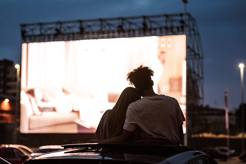 Couple watching movie
