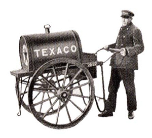 Man holding Texaco cart Man holding Texaco cart