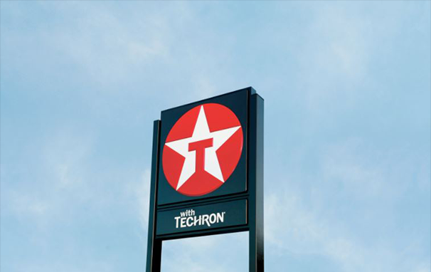 Texaco with Techron station sign Texaco with Techron station sign